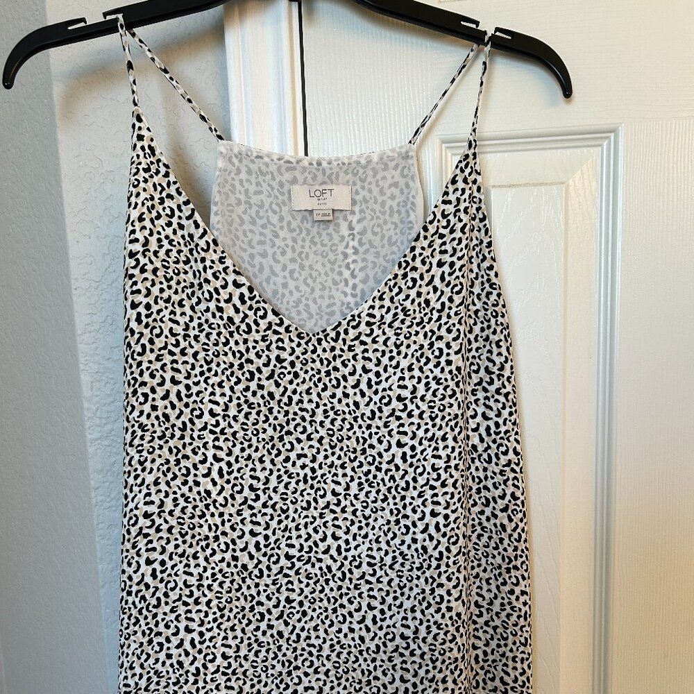 Ann Taylor Loft Outlet Spaghetti Strap Leopard Print Lined Camisole - Lg Petite